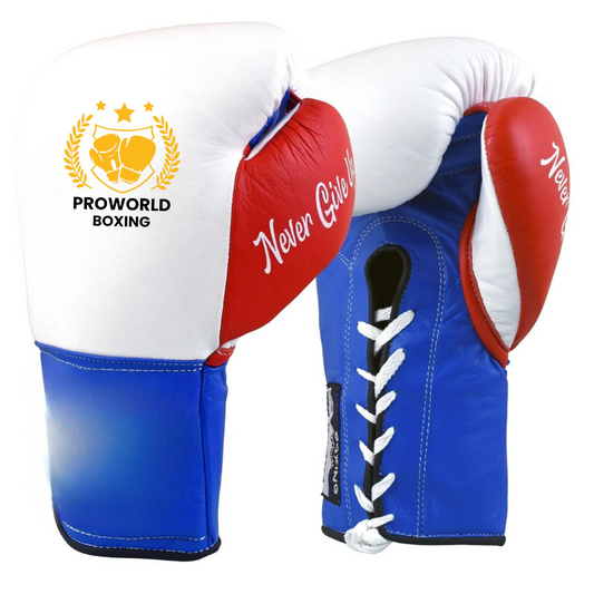 Official Pro Fight Gloves - White/Red/Blue